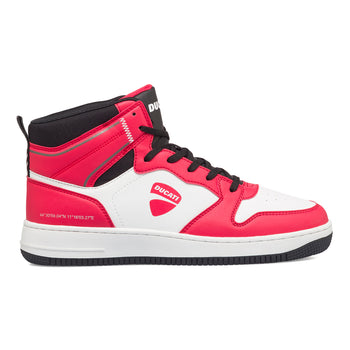 Sneakers alte rosse e bianche da uomo con logo laterale Ducati Sepang 4, Brand, SKU s322500241, Immagine 0